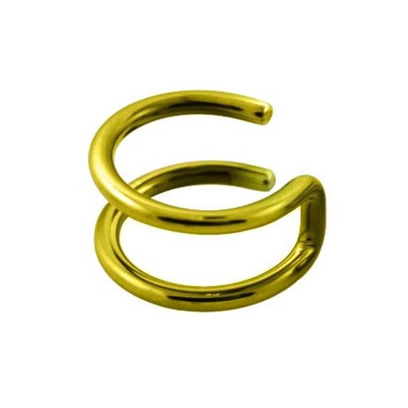 iJewelry2 Gold-Tone Stainless Steel Ear Clip-On Cuff Design No Piercing Ring