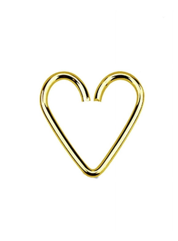 iJewelry2 Gold Tone Sterling Silver Heart Shaped Illusion Fake Helix Tragus Daith Seamless Earring