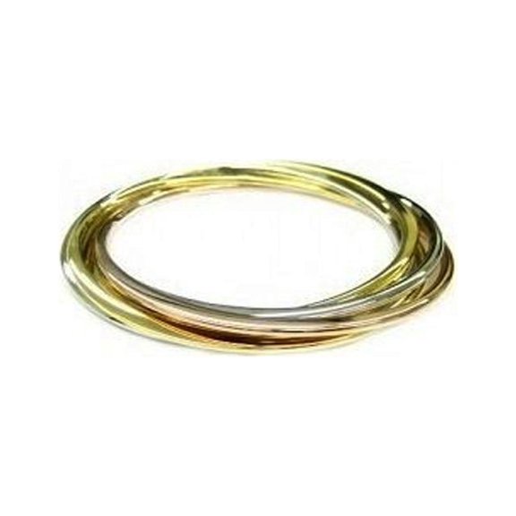 iJewelry2 Interlocked Bangle Multi-Tone Bracelet 8"