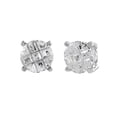 thumbnail image 1 of iJewelry2 Invisible Round Cut Clear CZ Sterling Silver Basket Set Stud Earrings, 1 of 2
