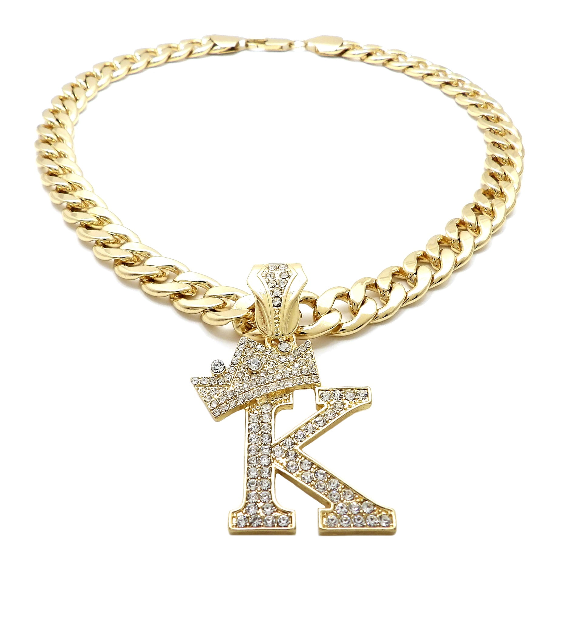 iJewelry2 Kings and Queens Crowned Initial Letter K Crystals