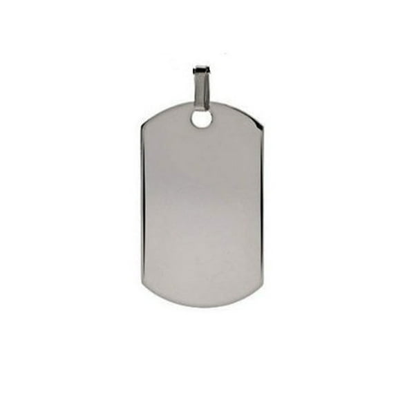 iJewelry2 Military Large Dog Tag Plain Italian Sterling Silver Pendant 2.4"
