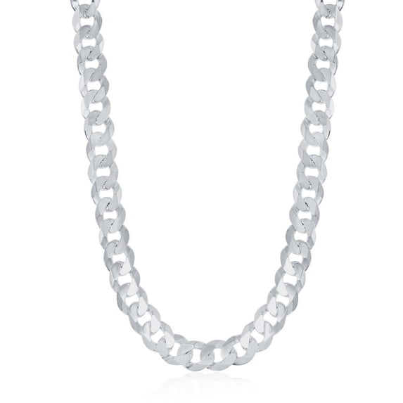 iJewelry2 Rhodium Plated Sterling Silver 6.25mm Urban Cuban Chain Necklace 22''