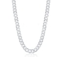 thumbnail image 1 of iJewelry2 Rhodium Plated Sterling Silver 7.3mm Diamond Cut Cuban Flat Links Chain 24'', 1 of 1