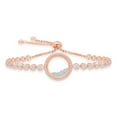 thumbnail image 1 of iJewelry2 Rose Gold Plated Sterling Silver Floating Tiny CZ in Disc Bezel-Set Adjustable Tennis Bolo Bracelet, 1 of 1