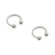 iJewelry2 Round Barbell Ear Eyebrow Nose Stainless Steel Piercings 15mm