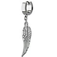 thumbnail image 1 of iJewelry2 Silver Tone Polished Stainless Steel Dangling Angel Feather Wing Helix Huggie Hoop Earring, 1 of 1