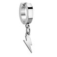 thumbnail image 1 of iJewelry2 Silver-tone Stainless Steel Dangle Lightning Bolt Larger Huggie Hoop Earring, 1 of 1