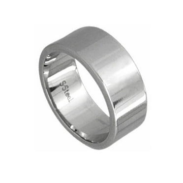 iJewelry2 Stainless Steel Flat Plain Polished 8mm Wedding Band Ring