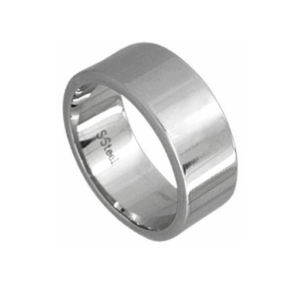 iJewelry2 Stainless Steel Flat Plain Polished 8mm Wedding Band Ring