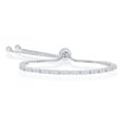 thumbnail image 1 of iJewelry2 Sterling Silver 2mm Clear CZ April Birthstone Tennis Adjustable Bolo Bracelet, 1 of 1