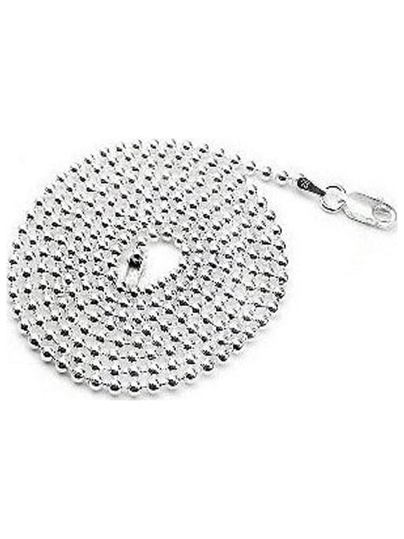 Sterling Silver Beaded Ball Chain Necklace