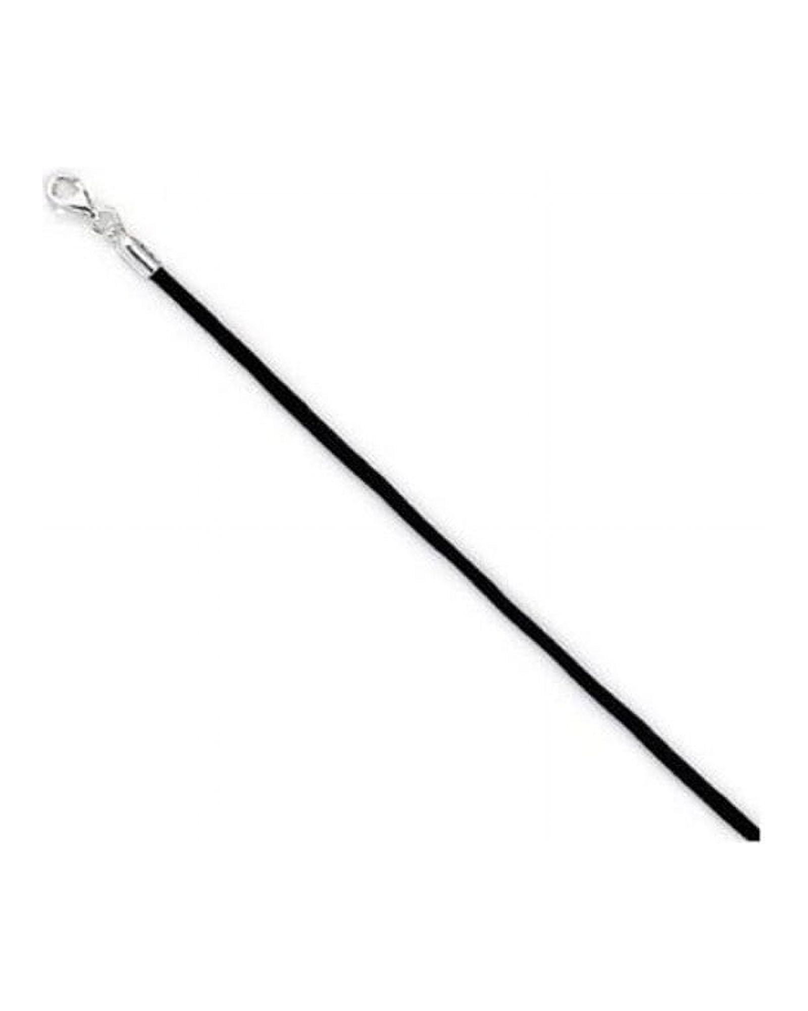 iJewelry2 Sterling Silver Clasp Black Rubber Cord Necklace