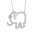 thumbnail image 1 of iJewelry2 Sterling Silver Clear CZ Open Elephant Charm Pendant Necklace 18'', 1 of 1