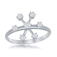 thumbnail image 1 of iJewelry2 Sterling Silver Clear CZ Snowflake Cocktail Ring Size 8, 1 of 2