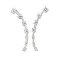 thumbnail image 1 of iJewelry2 Sterling Silver Curved Thin Bar Brilliant Clear CZ Elegant Climber Earrings, 1 of 1