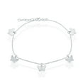 thumbnail image 1 of iJewelry2 Sterling Silver Designer Butterfly Charms Anklet 9''+1'', 1 of 2