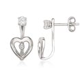 thumbnail image 1 of iJewelry2 Sterling Silver Front 3mm 4-prong CZ with Back LOVE script Shape Earrings, 1 of 2