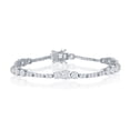 thumbnail image 1 of iJewelry2 Sterling Silver Graduating Round-cut Clear CZ Bridal Tennis Bracelet, 1 of 8