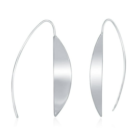 iJewelry2 Sterling Silver High Polish Half Moon Style Threader Earrings