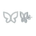 thumbnail image 1 of iJewelry2 Sterling Silver Open Butterfly Clear Bordered CZ Stud Earrings, 1 of 7