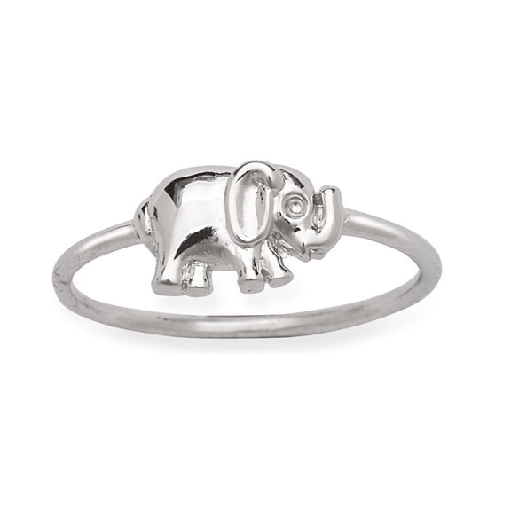 iJewelry2 Sterling Silver Small Elephant Charm Ring Size 5