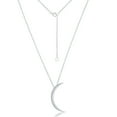 thumbnail image 1 of iJewelry2 Sterling Silver Thin Designer Crescent Moon Pendant Necklace, 1 of 9