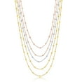 thumbnail image 1 of iJewelry2 Tri-color Sterling Silver Graduating Multi Strand Beaded Chain Necklace 17'' + 1'', 1 of 2