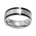 thumbnail image 1 of iJewelry2 Two Tones Black and Silver-tone Stainless Steel Classic Wedding Band Ring, 1 of 1
