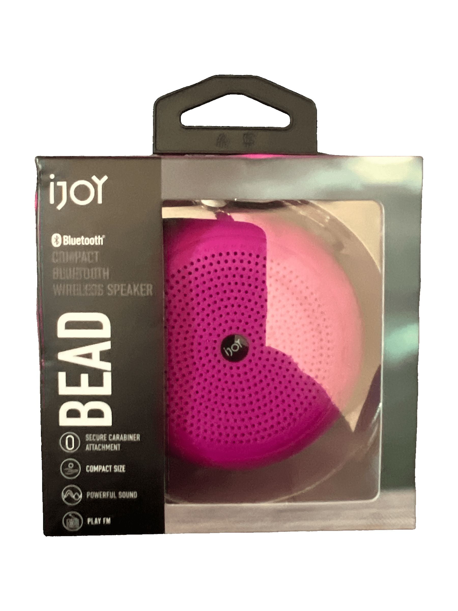 iJoy Bead Compact Bluetooth Wireless Portable Speaker, Pink