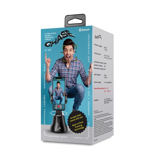 iJoy Chase Robot Face and Object Tracking 360 Rotation Smartphone ...