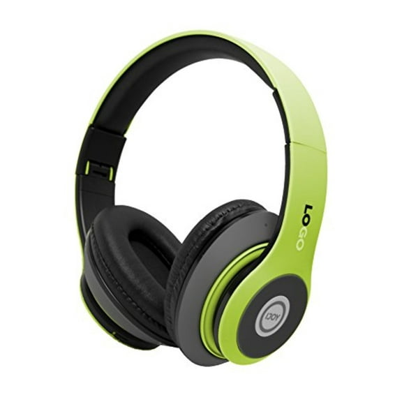 ijoy matte finish premium rechargeable wireless headphones bluetooth over ear headphones foldable headset with mic (srg-lime)