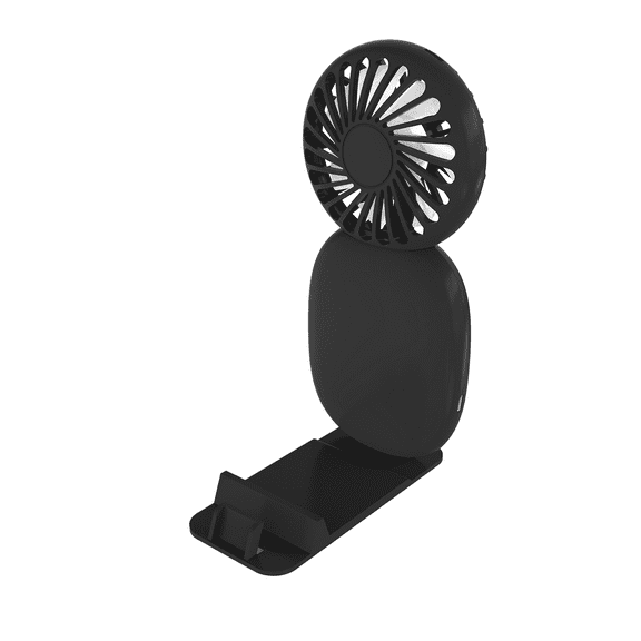 iJoy Phone Stand + Fan - Hand Held Fan and Phone Stand - Compatible with all Phones - Black