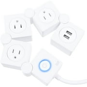 iJoy Rotating Power Strip with 3 Outlets, 2 USB Ports, 5ft Cord - White