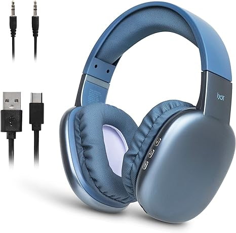 iJoy Ultra Cordless Bluetooth Headphones Over ear Noise canceling with Mic Blue Walmart