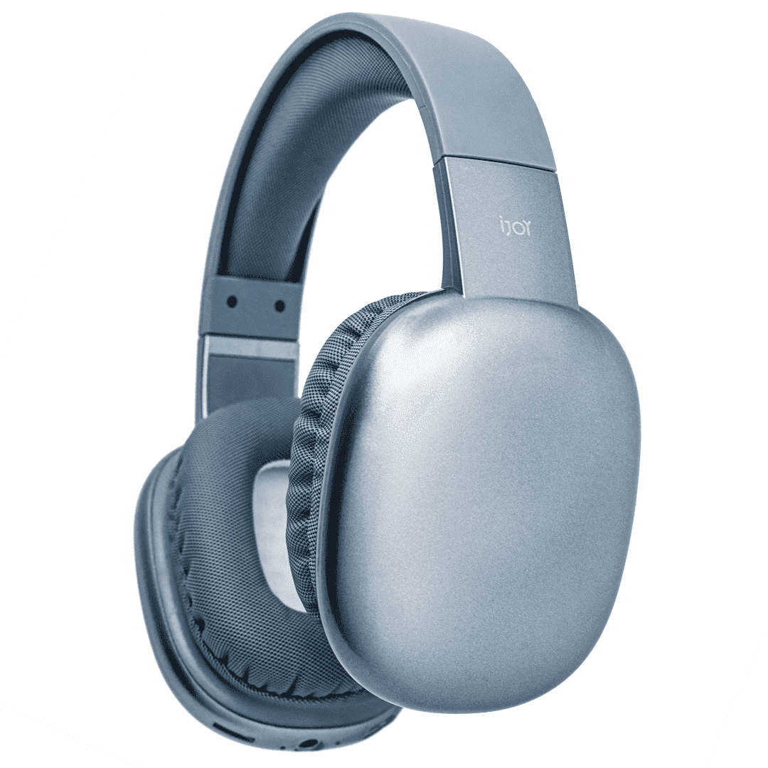 iJoy Ultra Wireless Over-Ear Bluetooth Headphones, Noise Canceling, Foldable Stereo Headset with Mic, Blue