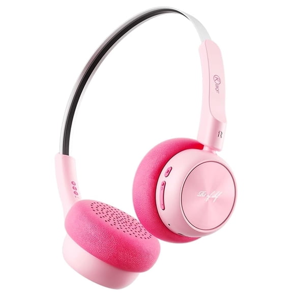 iKF R1 Wireless Retro Wireless Headphones Bluetooth 5.4 APP Custom Sound 60 Hours Playtime Game Mode Noise Isolation Built-in Microphone Throwback 80s 90s Design (Pink)
