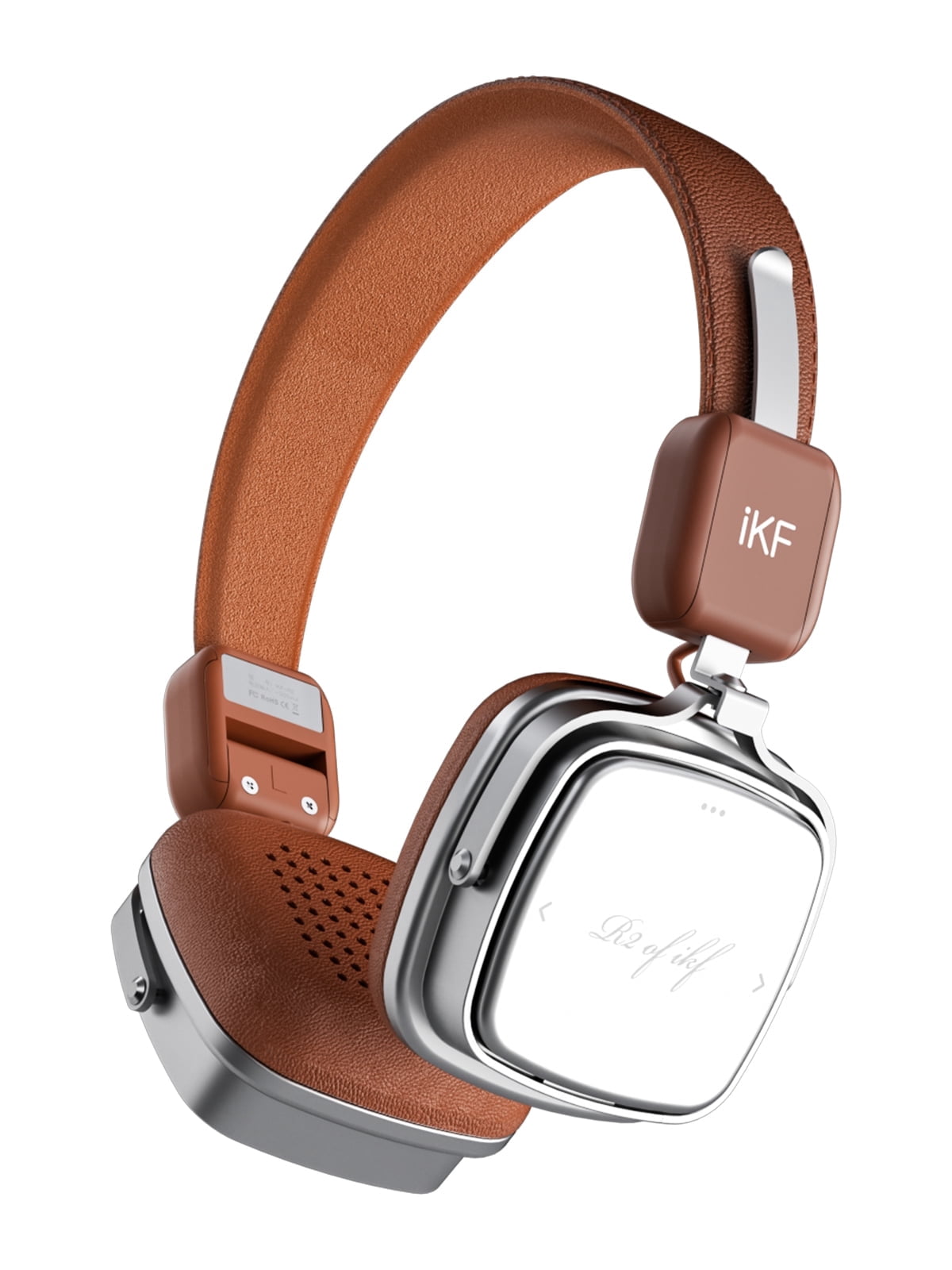 iKF R2 Wireless Headphones Retro Wired Headphones Bluetooth 5.4 Music Controls, 60 Hours Playtime Noise Isolation Fast Charging Throwback 80s 90s Design (Brown)