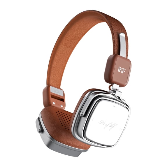iKF R2 Wireless Headphones Retro Wired Headphones Bluetooth 5.4 Music Controls, 60 Hours Playtime Noise Isolation Fast Charging Throwback 80s 90s Design (Brown)