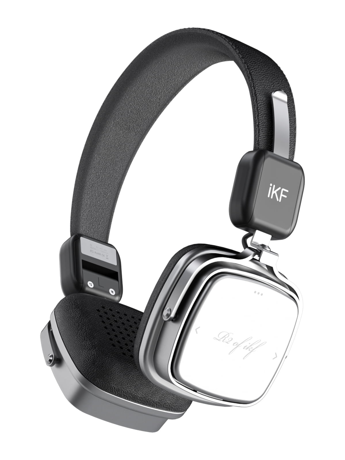 iKF R2 Wireless Headphones Retro Wired  Headphones Bluetooth 5.4 Music Controls 60 Hours Playtime Noise Isolation Fast Charging Throwback 80s 90s Design (Black)