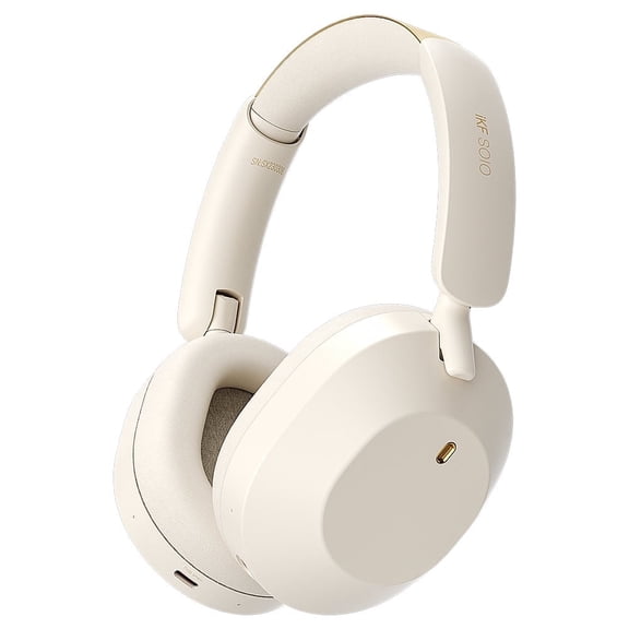 iKF Solo Over-Ear Wireless Headphones Noise Cancelling Bluetooth 5.3 Smart App Control 35ms Low Latency Support Wired Wireless Hi-Res Audio 130 hours playtime (YunYan White)