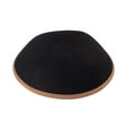 thumbnail image 1 of iKIPPAH Black Linen w/ Camel Rim Skull Cap, 1 of 1