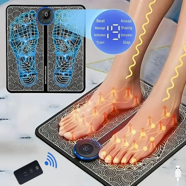 iKeener Foot Massager Electric Portable Massage Mat EMS Foot Stimulator