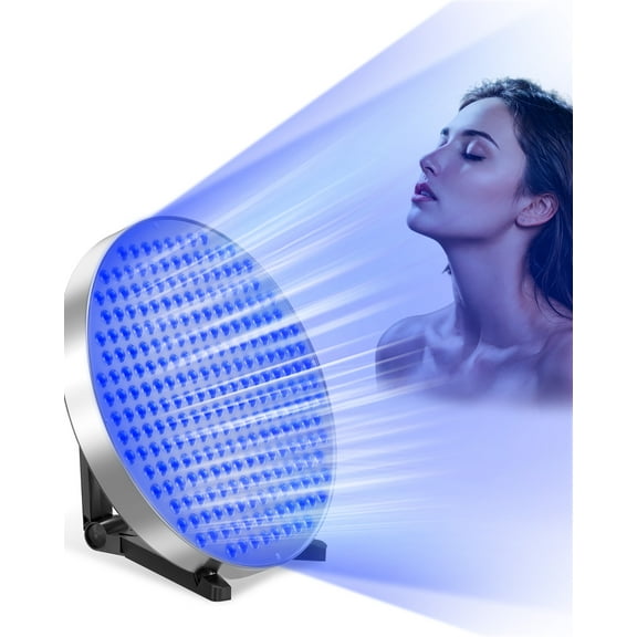 iKeener Indoor LED Tanning Light Board with 250 Bulbs, 460nm Wavelength, Silver Circular Design for Natural Skin Tone & Safe Bronzing