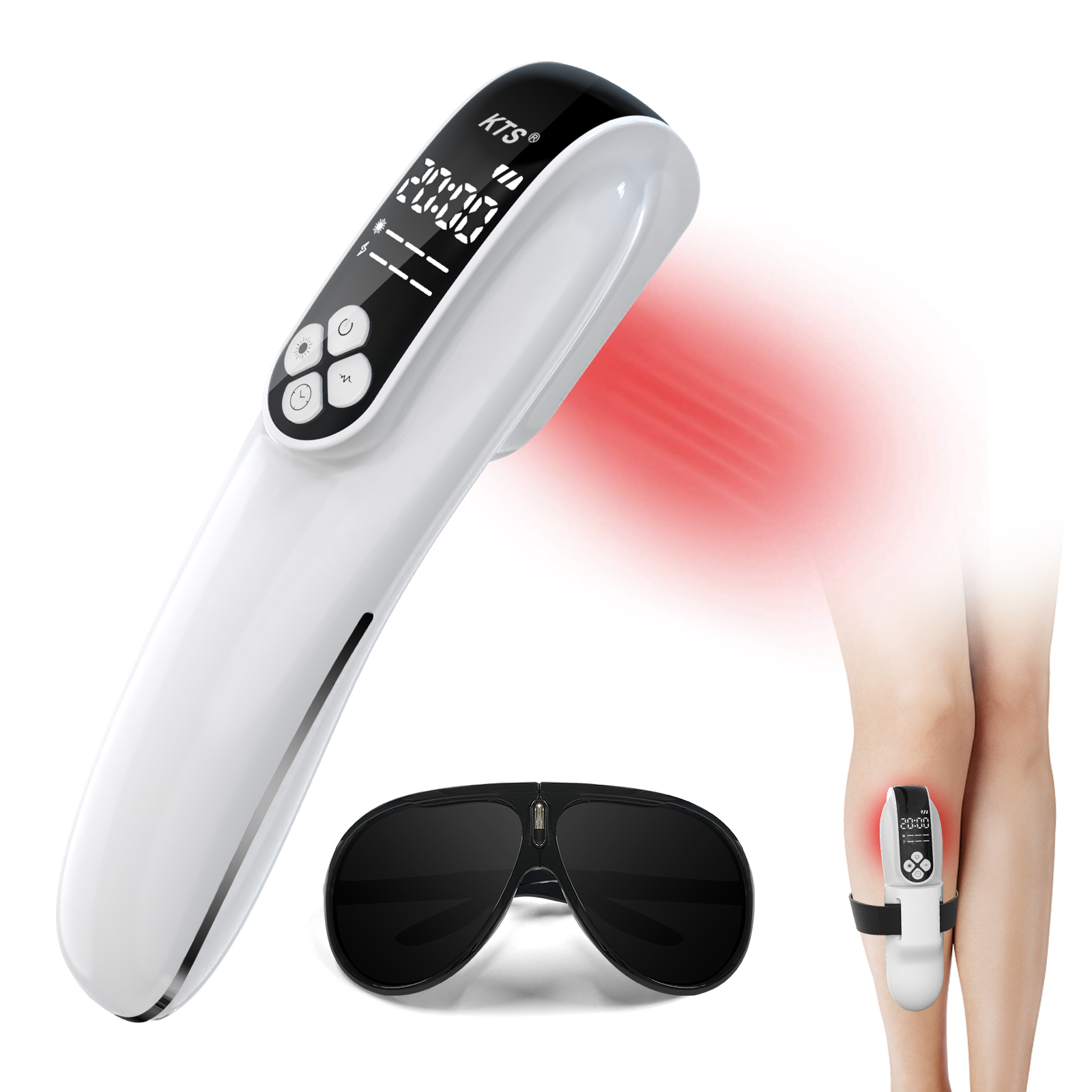 iKeener Multi-Gear Adjustable Laser Handheld Device, Easy To Carry, Free Protective Glasses And Fixing Belt, Harmless To Use And No Side Effects