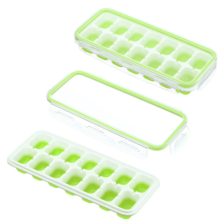  AYI&AYEE Silicone Ice Cube Trays with Lids - 2 Pack