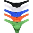 thumbnail image 1 of iKingsky Men's Low Rise Thong Underwear Silky T-back Underpants for Men (Medium, 5 Colors), 1 of 4