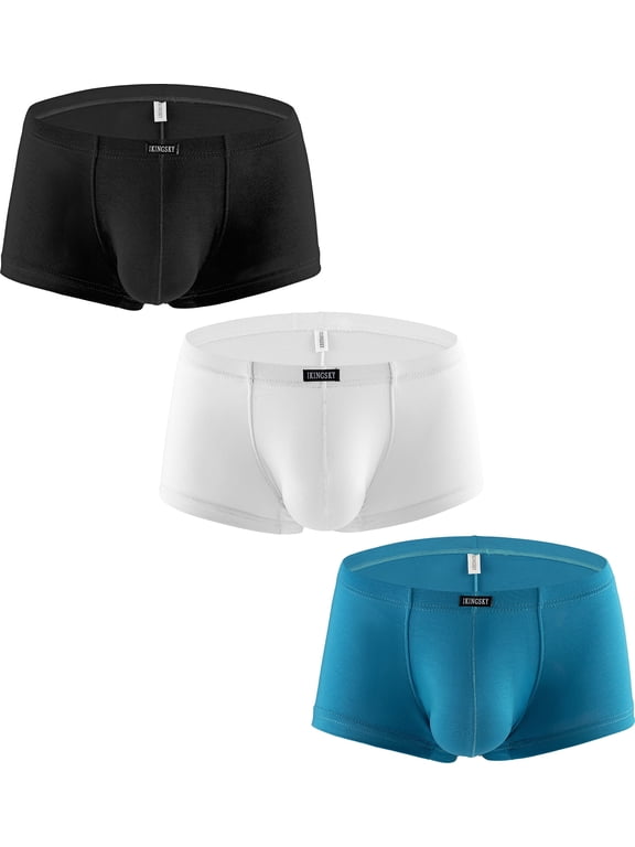 Modal Men's Boxer Briefs Underwear Low Rise Trunks Underpanties for Men (XX-Large, 3 Colors)