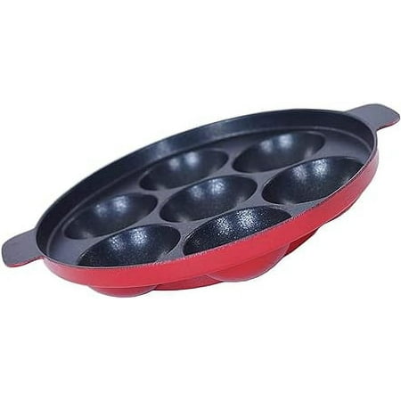 iKonbi 7 Cavity Aluminium Utensils with Non-Stick Coating Pan/Appam Patra/Ponganalu Pan/Kallu/Chatti / Appam Pan (Multicolor)