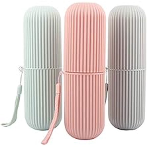 iKonbi Capsule Shape Portable Travel Toothbrush Toothpaste Case Holder, 1 PIECE, Random Colour